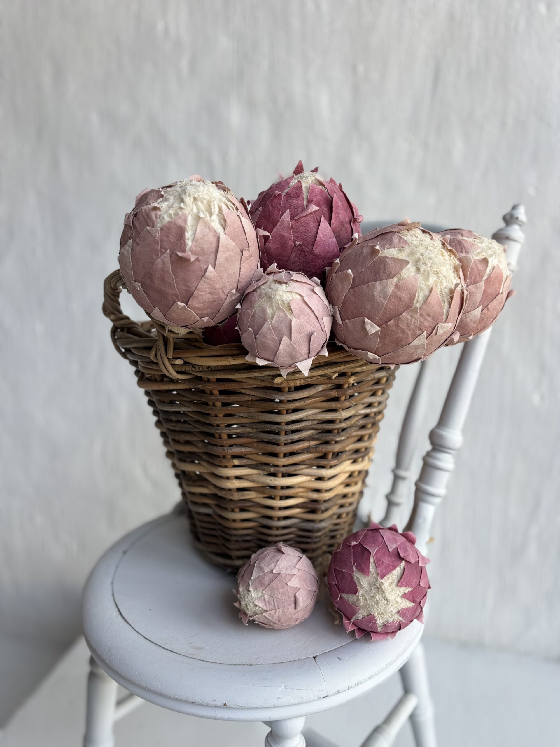 Linen proteas (bunch of 3)