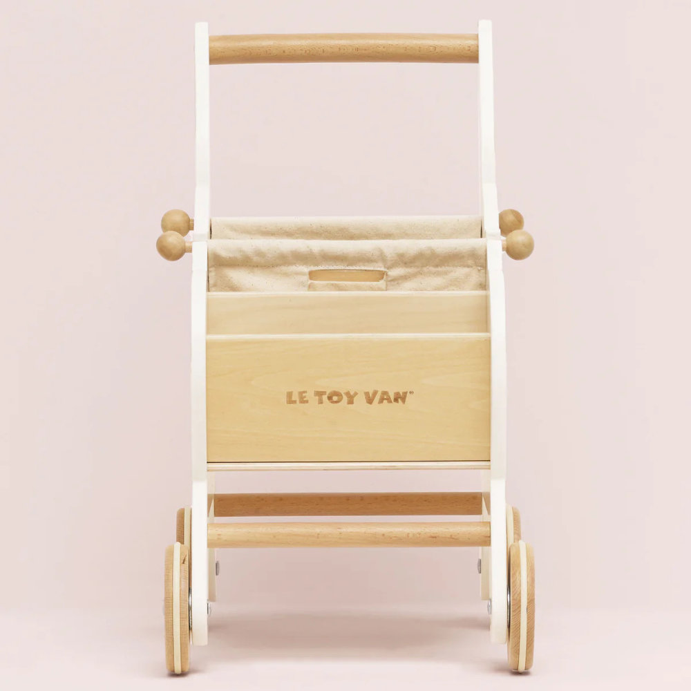 Wooden shopping grocery trolley & bag - Image 3