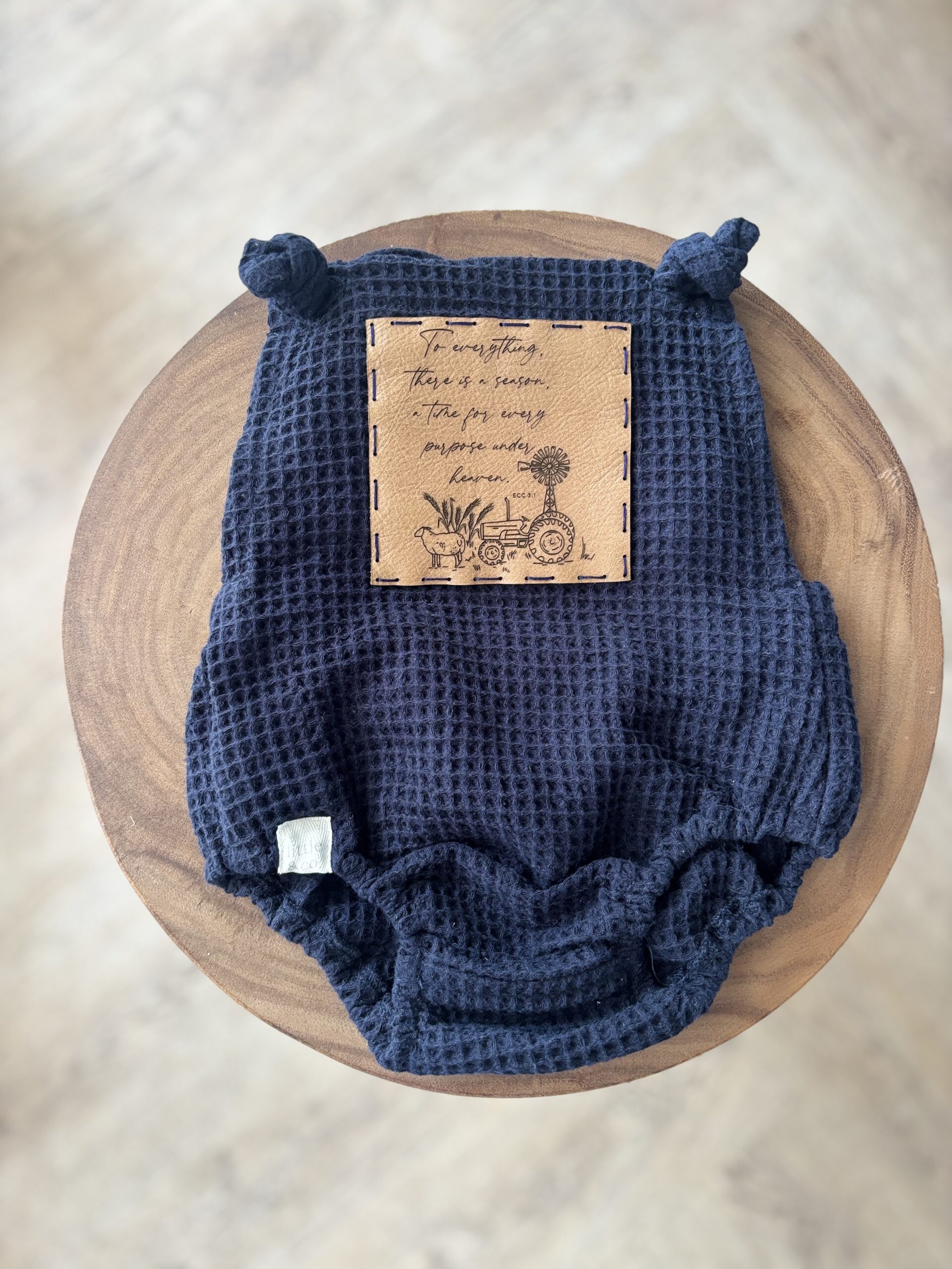 Navy Waffle Weave Romper - Image 4