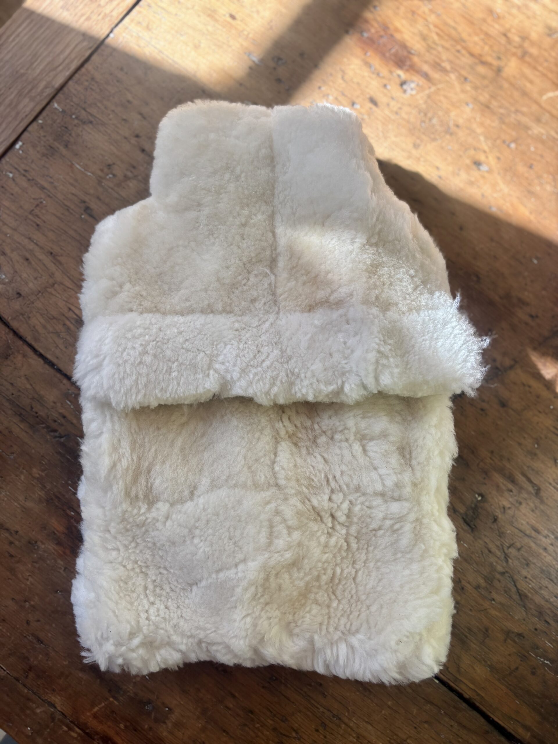 Sheepskin hot water bottle cover