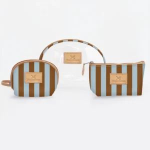 Clear big mouth set - coastal stripe blue