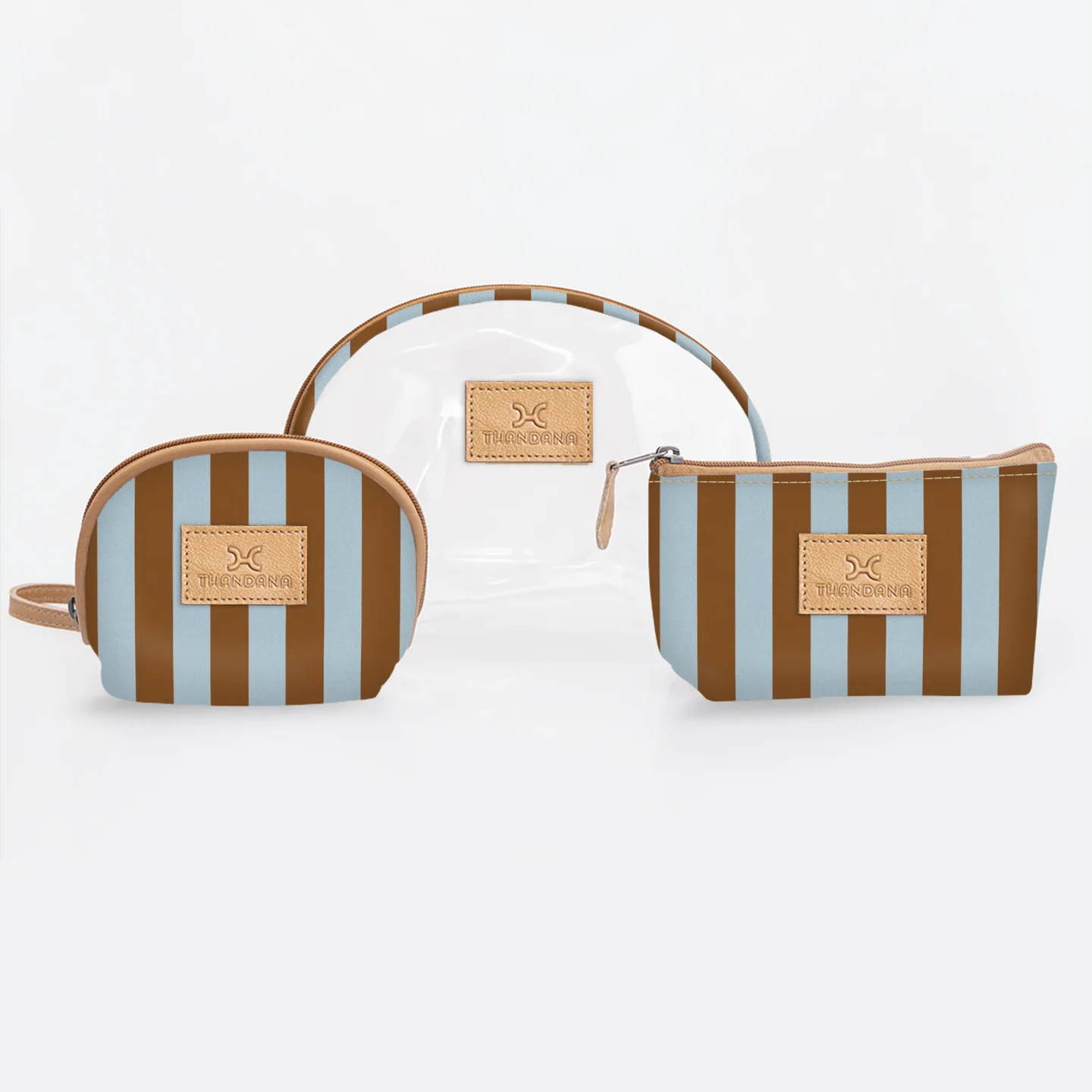 Clear big mouth set - coastal stripe blue