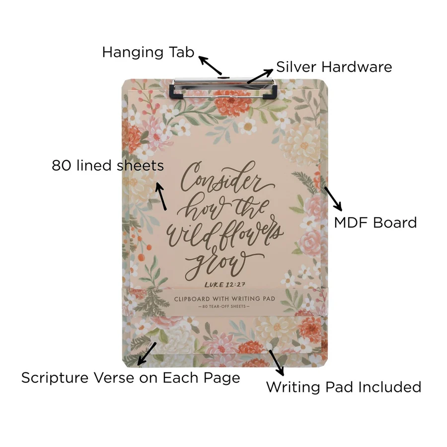 Clipboard with note pad: Wildflowers - Image 3