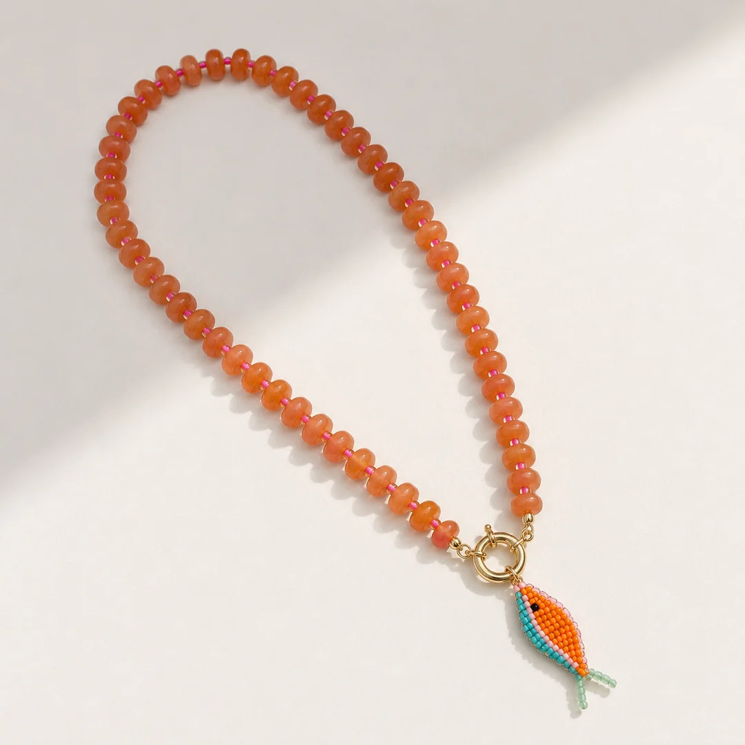 Sunset Swimmer Fish necklace