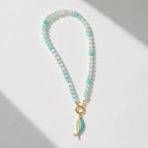 Turquoise Swimmer Fish Necklace