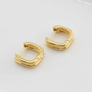 Double stacked huggie earring (gold plated)