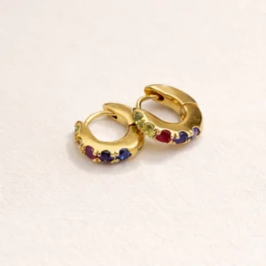 Rainbow huggie earrings