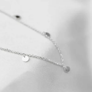 Silver italian waterproof multi disc necklace