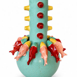 Multi colour fish vase