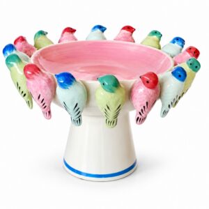 Multi colour bird bowl