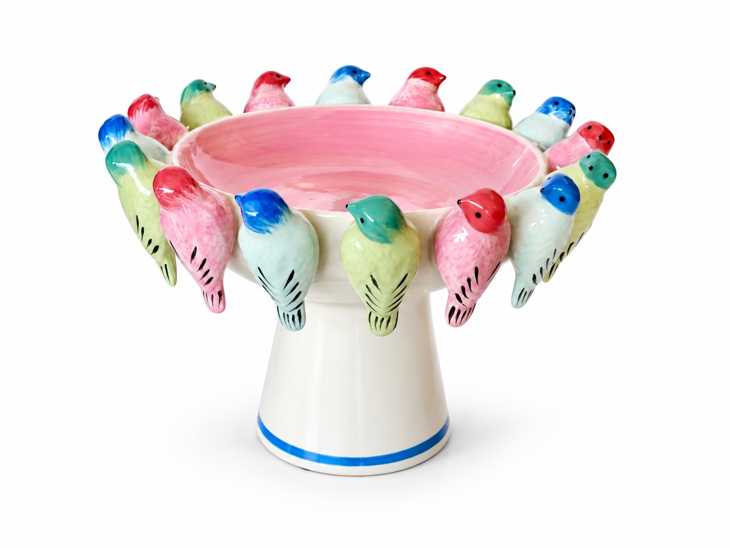 Multi colour bird bowl